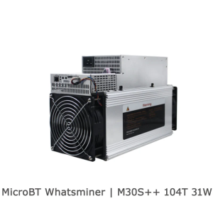 USED MICROBT WHATSMINER M30S++ 104T MINER BITCOIN SHA256